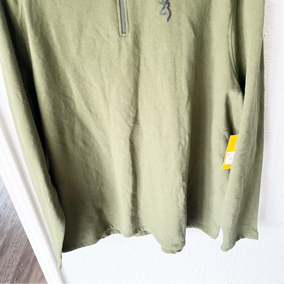 Browning Pullover Men's 2X Green Tom 1/4 Zip Sweatshirt NWT - Picture 4 of 10